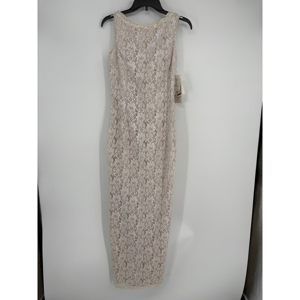 Scott McClintock Dress Womens 8 Lace Maxi Gown Deep V Back Formal Sleeveless